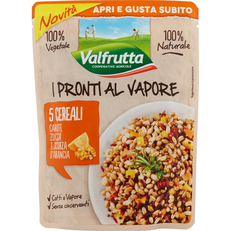 Valfrutta I Pronti Al Vapore Cereali Carote Zucca E Arancia Gr