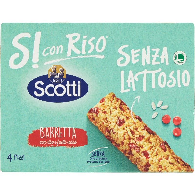 Scotti S Con Riso Senza Lattosio Barretta Con Gocce Frutti Rossi X