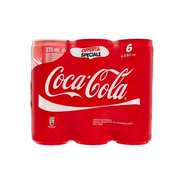 Coca Cola Bibita Gassata Bevanda In Lattina Cluster da 6 cl. 33