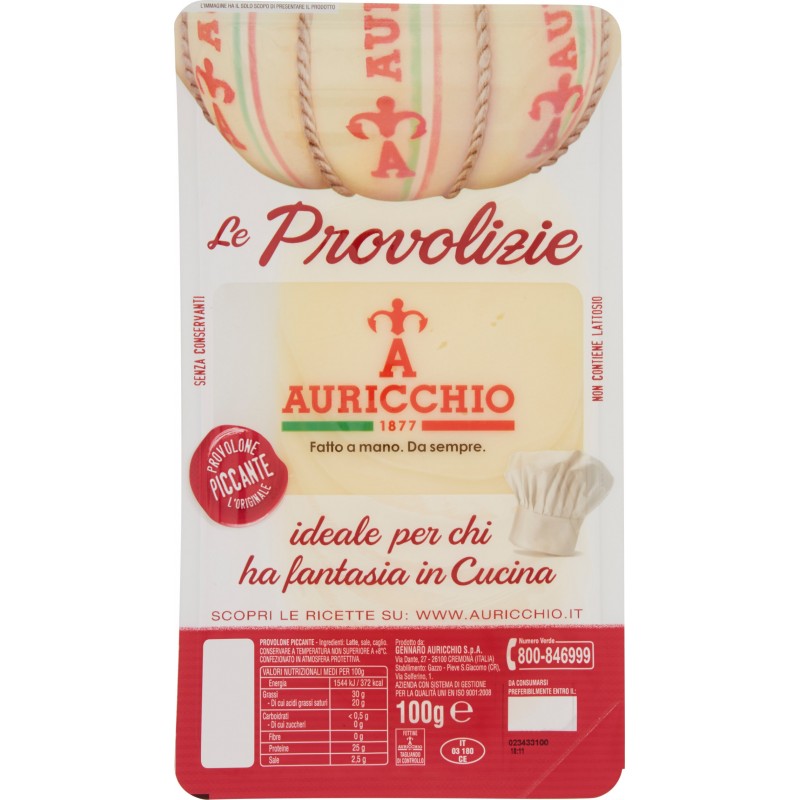 Auricchio Le Provolizie Formaggio Molle Provola Piccante Fette Gr. 100