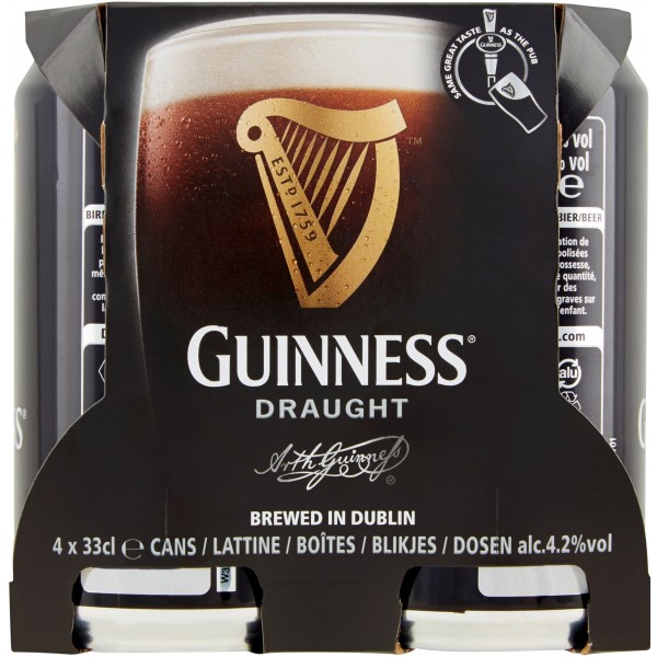Guinness Birra Scura In Lattina cl. 33 Conf. da 4