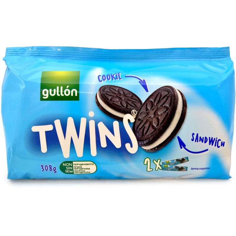 Gullon Twins Cookie Sandwich Biscotti Al Cioccolato Farciti 2 Tubi