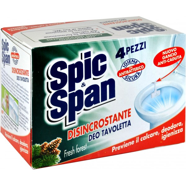 SPIC E SPAN - Disincrostante - 4 Tavolette WC Fresh Forest