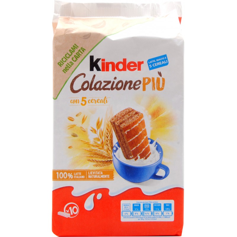 Kinder Colazione Più Brioches Conf. da 10 Merendine Scopri Cicalia