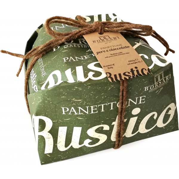 Borsari panettone basso con pere e cioccolato kg.1