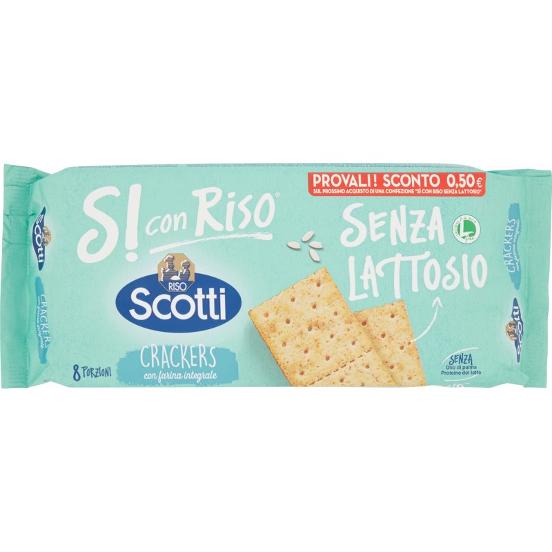 Scotti Sì Con Riso Senza Lattosio Crackers Integrali 8 Pacchetti