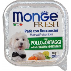 Monge dog fresh pate con bocconcini di pollo e ortaggi gr.100